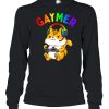 Gaymer Gay Pride Flag Gamer LGBTQ Video Game Cat shirt