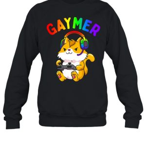 Gaymer Gay Pride Flag Gamer LGBTQ Video Game Cat shirt 2