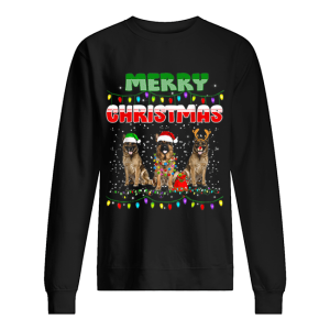 German Shepherd Christmas Light Merry Christmas shirt 2