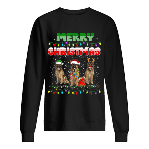 German Shepherd Christmas Light Merry Christmas shirt