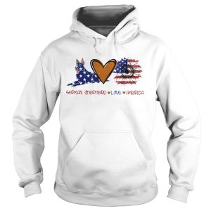 German shepherd love heart sunflower American flag veteran Independence Day shirt 1