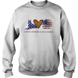 German shepherd love heart sunflower American flag veteran Independence Day shirt