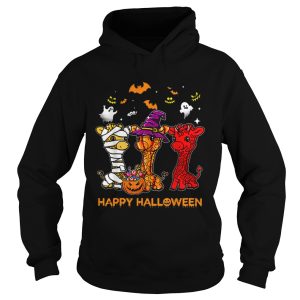 Giraffe Happy Halloween Cute Mummy Witch Pumpkin shirt 1