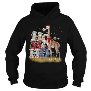 Giraffe Ho Ho Ho Christmas shirt 1