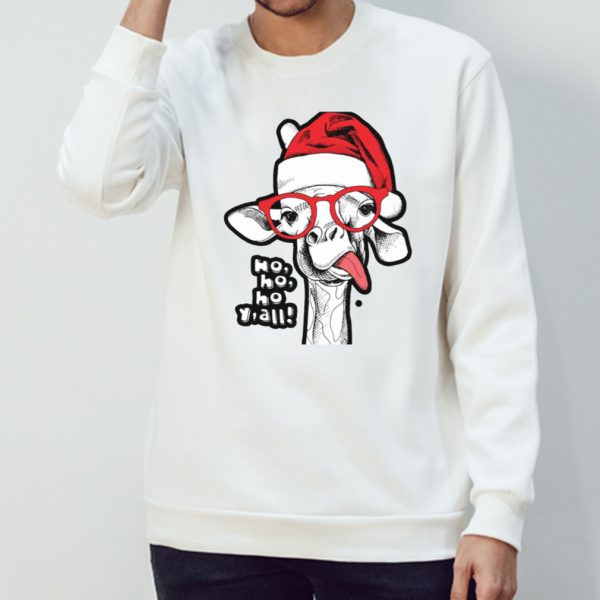 Giraffe Wearing Santa Hat Christmas shirt