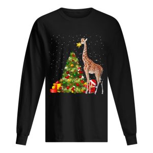 Giraffe and Christmas tree shirt