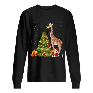 Giraffe and Christmas tree shirt 2