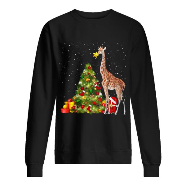 Giraffe and Christmas tree shirt