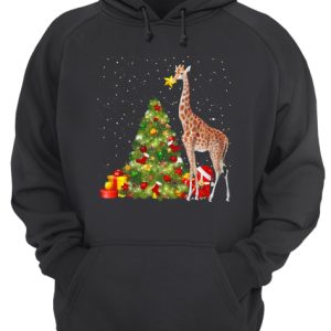 Giraffe and Christmas tree shirt 3