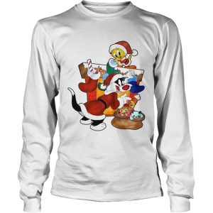 Girls Red Sylvester The Cat And Tweety Bird Christmas shirt 2