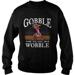 Gobble Til You Wobble Flamingo Vintage shirt 3