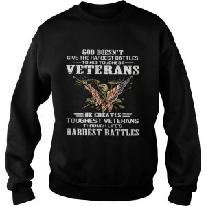 God doesnt give the hardest battles to his toughest veterans eagle quote shirt 2