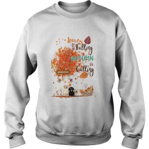 Golden retriever leaves are falling autumn is calling shirt 2