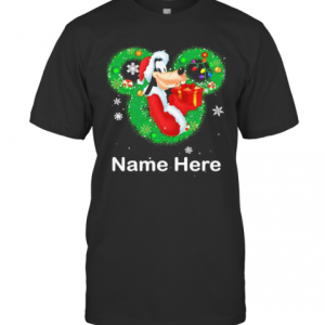 Goofy Dog Mickey Mouse Name Here Christmas T-Shirt