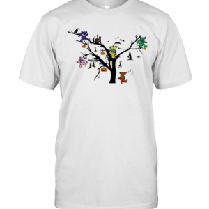 Grateful Dead Bears Pumpkins Halloween Tree T-Shirt