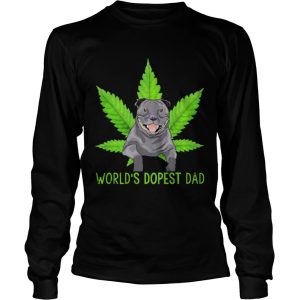 Great Weed Pitbull Worlds Dopest Dad shirt