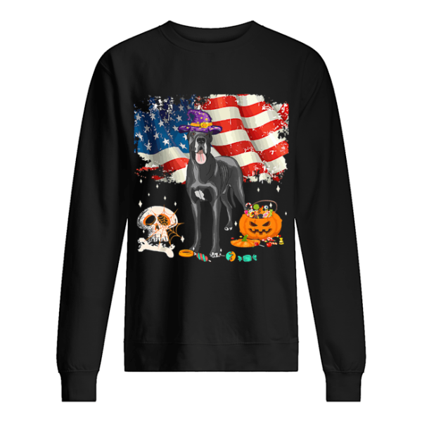 Great dane Dog Halloween Costume Gift Flag America T-Shirt