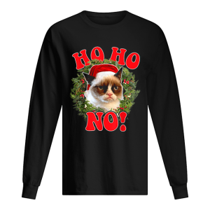 Grumpy Cat Ho Ho No Christmas Wreath Holiday Graphic shirt 1