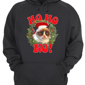 Grumpy Cat Ho Ho No Christmas Wreath Holiday Graphic shirt 3