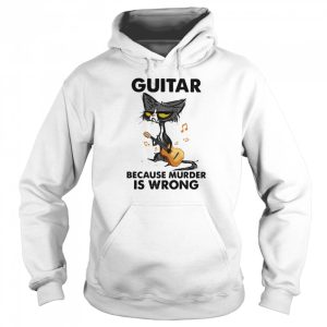 Guitar Because Murder IS Wrong Cat Shirt 3