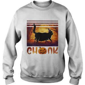 Halloween Cat Chonk Pumpkin Vintage shirt 2