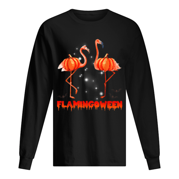 Halloween Custome Flamingo Flamingween pumpkin shirt