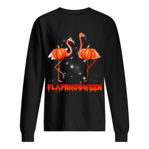 Halloween Custome Flamingo Flamingween pumpkin shirt 2