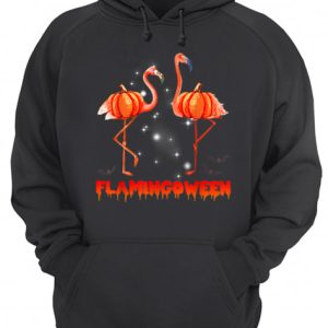 Halloween Custome Flamingo Flamingween pumpkin shirt 3