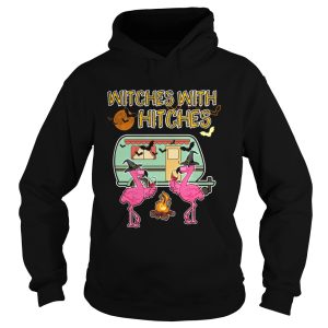 Halloween Flamingo Witches With Hitches Wine Lover Gift TShirt 1