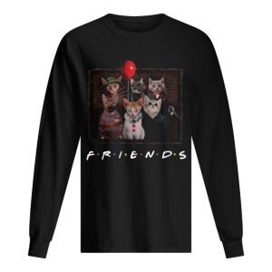 Halloween Friends TV Show cat in horror movie character shirt 1