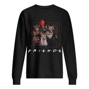 Halloween Friends TV Show cat in horror movie character shirt 2