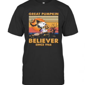 Halloween Snoopy Witch Great Pumpkin Believer Since 1966 Vintage Retro T-Shirt