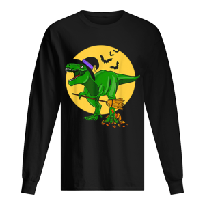 Halloween T Rex Dinosaur in Witch Costume Funny Boys Girls shirt 1