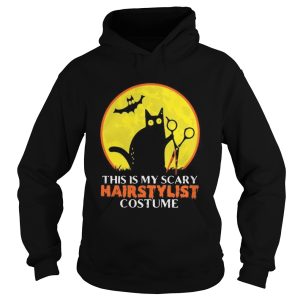 Halloween black cat this is my scary hairstylist costume sunset shirt 1