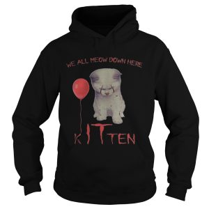 Halloween pennywise cat all meow down here kitten shirt