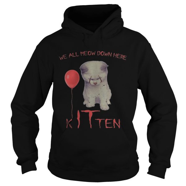 Halloween pennywise cat all meow down here kitten shirt