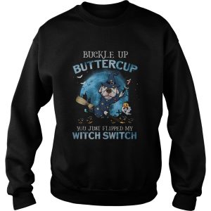 Halloween pitbull buckle up buttercup you just flipped my witch switch shirt 2