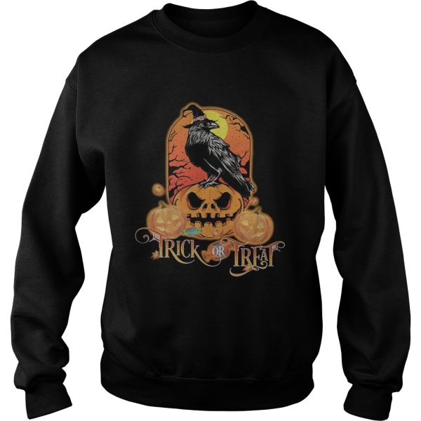 Halloween raven witch trick or treat pumpkins shirt