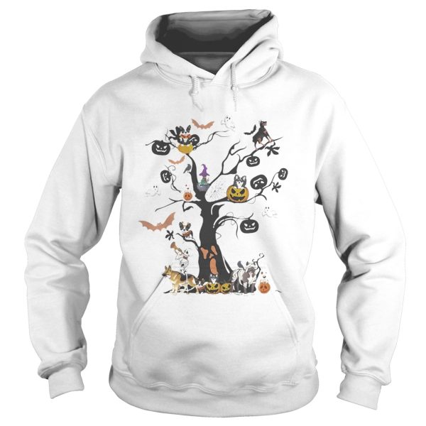 Halloween tree dogs pumpkins ghost bats shirt