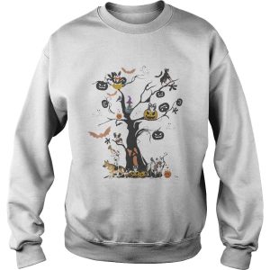 Halloween tree dogs pumpkins ghost bats shirt