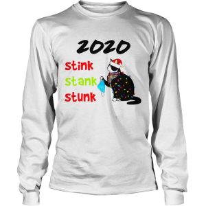 Hand Black Cat Santa Holding Mask 2020 Stink Stank Stunk Christmas Light shirt 1