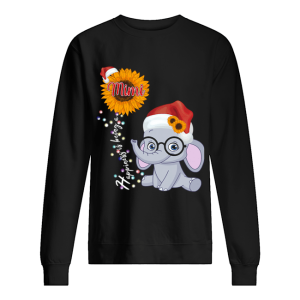 Happiness Is Being A Mimi Sunflower Elephant Christmas T Shirt 2