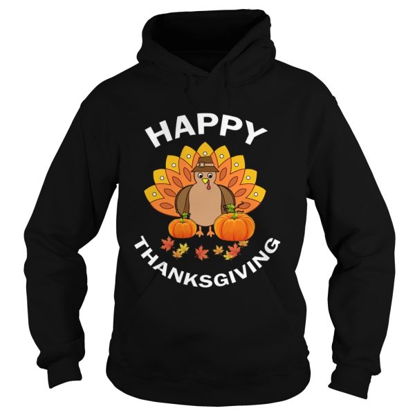 Happpy Thanksgiving Cute Turkey And Pumpkins TShirt