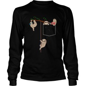 Happy Sloth Family In Pocket shirt 2