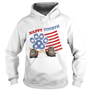 Happy fourth paw Cat American flag veteran Independence day shirt 1