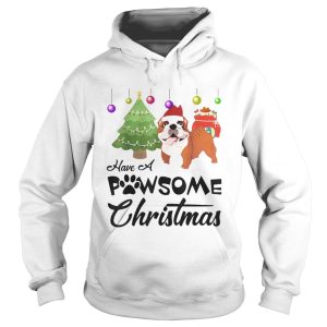 Have A Pawsome Christmas Bulldog shirt 1