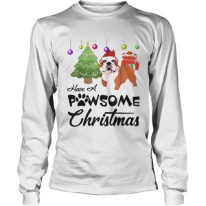 Have A Pawsome Christmas Bulldog shirt 2