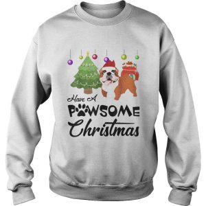 Have A Pawsome Christmas Bulldog shirt 3