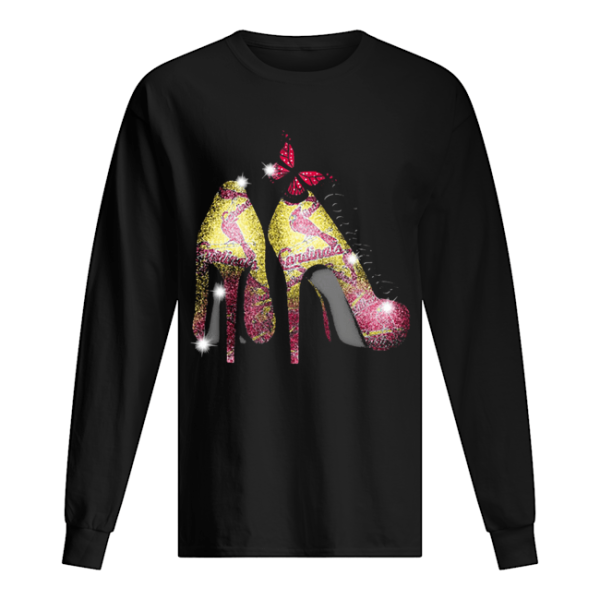 High heels butterfly st. louis cardinals diamond shirt