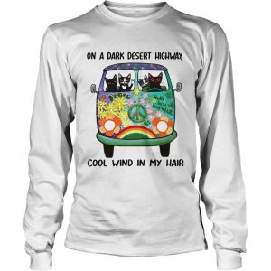 Hippie bus cats in a dark desert highway cool wind in my hair t shirt 2